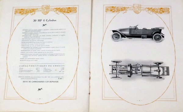 Clement-Bayard Automobiles Modelprogram 1914 Carbrochure (2674)